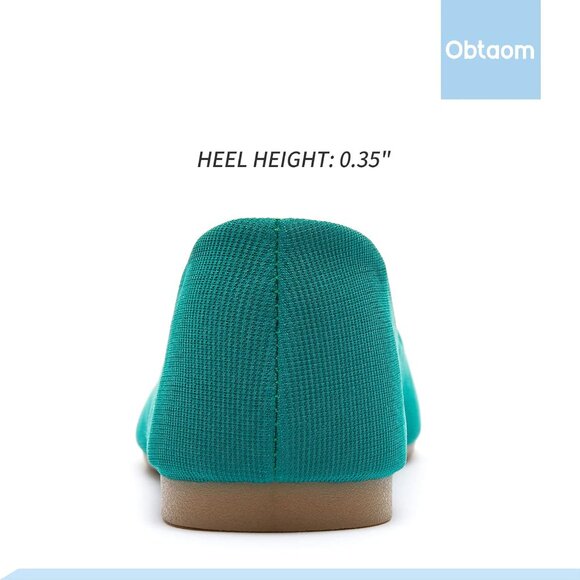 Obtaom Women Green Textile Closed Round Toe Slip on Ballet Flats Shoes - Picture 4 of 7